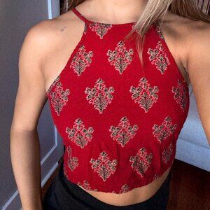 Women's Red Crop-top